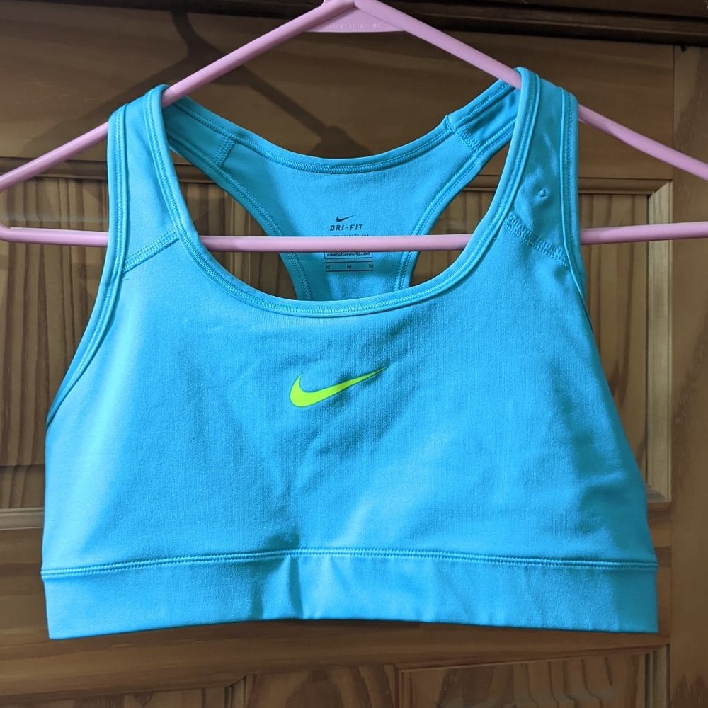 NIKE Aqua Blue Sports Bra - Dri-Fit - Medium - NEW